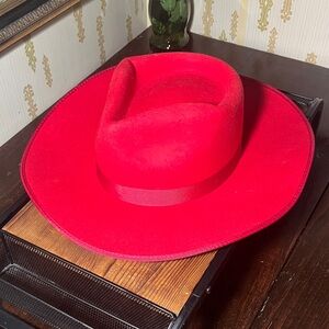 Lack Of Color wide brim red hat